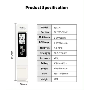 رقمية عالية الدقة ، <span class=keywords><strong>4</strong></span> في 1 <span class=keywords><strong>TDS</strong></span> EC و ، لمياه الشرب ، الزراعة المائية ، حوض السمك ، حوض السباحة - Product Image 5