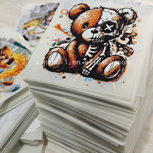 Kustom Transfer Dtf siap untuk menekan kartun beruang desain besi pada Transfer pencetakan Dtf stiker Transfer panas untuk T-shirt - Product Image 1