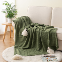 Jeté de canapé décoratif en jacquard à rayures, en acrylique doux, tissé, personnalisé en gros, pour canapé et chambre à coucher