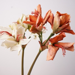 Amaryllis artificiel en soie de haute qualité en gros, plantes artificielles d'amaryllis rouge pour la décoration de Noël - Product Image 4
