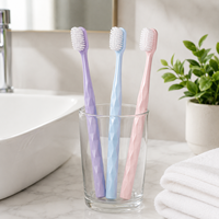 SAKURA S-199 Brosse à dents manuelle de haute qualité, poils doux, manche léger en PP, filament PBT, usage domestique