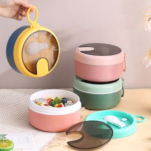 900Ml <b>Microwave</b> Safe Instant Noodle Bowl 304 Stainless Steel Bowl Lunch Box With Lid Spoon and Fork Drainable Bowl Bento - Product Image 3