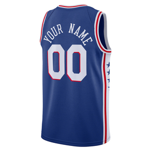 Jersey Philadelphia Pria Custom Nama Apa Saja, Kaos Basket Jahitan Bordir, Seragam Remaja, Pakaian Olahraga Hot-press - Product Image 2