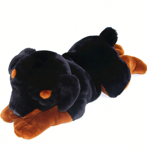 Lindo peluche de perro negro y marrón, juguete de peluche suave para niños de 3 años en adelante, 31cm-50cm, unisex, para aliviar el estrés - Product Image 1