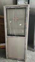 Porte en verre trempé double vitrage en alliage titane-magnésium, panneau minimaliste demi-verre, demi-nid d'abeille, pour salles de bain et cuisines