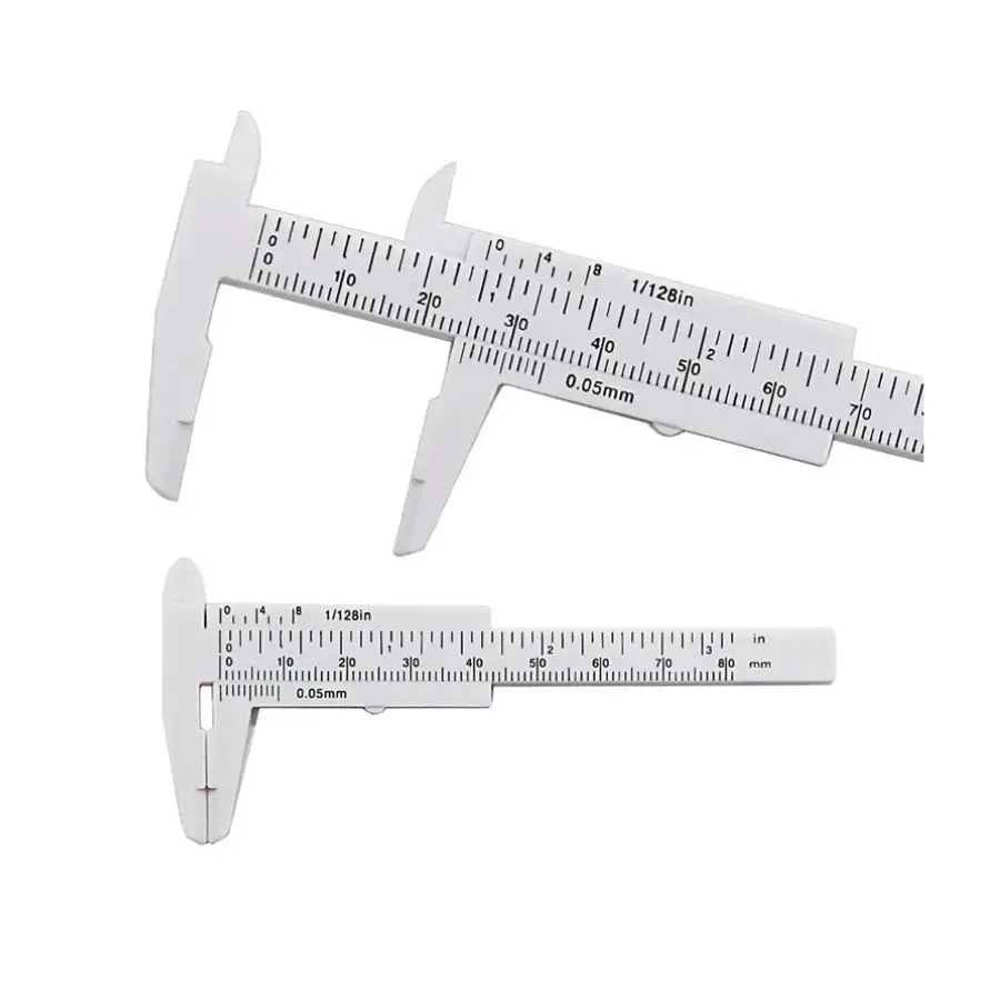 Paquímetro de plástico vernier de 0-80mm, ferramenta de medição de sobrancelha, régua de design para maquiagem permanente