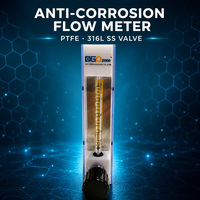 PTFE Korrosionsbeständige Durchflussmesser Ozon-Einspritzungsüberwachung für Zirkulationswassersysteme PTFE-Ausgekleideter Glas-Rotameter