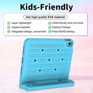 เคสกันกระแทก HGD Kids Rugged Case สำหรับ iPad 10.9 รุ่น A16 แบบเต็มตัว พร้อมจี้ห้อยและขาตั้ง (สีฟ้า) ทำจากพลาสติก - Product Image 4