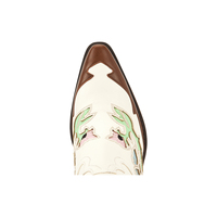 WETKISS Chaussures pour femmes à la mode personnalisées Bottes de cow-girl à talons épais Bottes au genou à fleurs Bottes de cow-boy blanches avec papillon