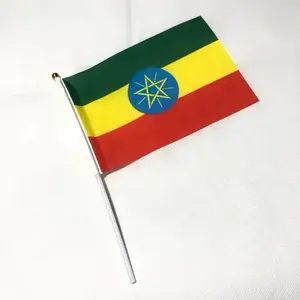 कस्टम बहामा के हैंडवाज राष्ट्रीय हैंडवाल्ड ध्वज 14x21 सेमी सिल्क स्क्रीन मुद्रित ध्वज