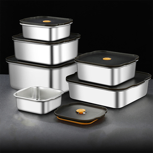 Lekfre thép không gỉ thực phẩm lưu trữ container kín Kim loại thực phẩm container thép không gỉ bữa ăn chuẩn bị container rò rỉ bằng chứng - Product Image 1