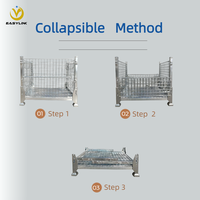 Cage à palettes pliable en treillis métallique galvanisé EASYLINK, certifiée CE et ISO9001, capacité de charge de 1500 kg, OEM/ODM