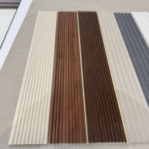 Tấm ốp tường WPC dạng sóng, giá tốt nhất nhà máy, dùng trong nhà, phòng khách, trang trí nội thất, chống thấm, làm bằng gỗ nhựa composite. - Product Image 1