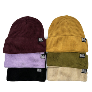 Biểu Tượng Tùy Chỉnh Acrylic Mũ Mùa Đông Đa Màu Sắc Mềm Waffle <span class=keywords><strong>Beanie</strong></span> Dệt Kim <span class=keywords><strong>Cap</strong></span> Ấm Cuff Cổ Điển Dệt Kích Thước Miễn Phí Cho Du Lịch - Product Image 6
