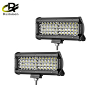 Lampe de travail LED 12V 24V 7 pouces 144W, barre Spot de brouillard, lampe de conduite, accessoires d'éclairage de voiture pour tout-terrain 4x4 JEEP SUV ATV camion bateau