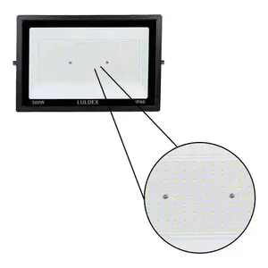 Ultra-Thin 300W LED <b>Flood</b> <b>Light</b> With Warm White CCT IP66 Outdoor Lighting For Hotels And Warehouses Rectangular Reflector Negro - Product Image 1