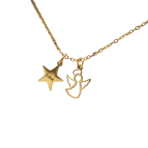 Collar <span class=keywords><strong>de</strong></span> Ángel Guardián DIY con Colgante <span class=keywords><strong>de</strong></span> Disco <span class=keywords><strong>de</strong></span> Acero Inoxidable y Estrella, Dijes <span class=keywords><strong>de</strong></span> Piedra <span class=keywords><strong>de</strong></span> Nacimiento, Collar <span class=keywords><strong>de</strong></span> <span class=keywords><strong>Bautizo</strong></span>, Joyería <span class=keywords><strong>de</strong></span> Incentivo - Product Image 3