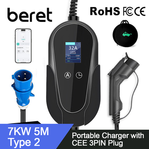 Cable de Carga Rápida NTO de 7KW Tipo 2, 16/32A, Corriente Ajustable, Cable de Carga <span class=keywords><strong>para</strong></span> Vehículo Eléctrico Tipo 2, Cargador EV con Bolsa - Product Image 1
