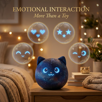 Starry Cat ChatGPT Cuteyeah Juguete de Peluche Electrónico Personalizado con LED de Gradiente Nebulosa, Activación Táctil, Búsqueda de Conocimientos, Bajo MOQ, OEM Disponible
