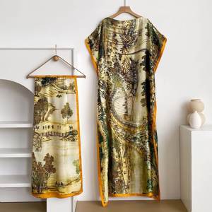 Nuevo vestido africano de moda Vestido largo estampado con bufanda Vestidos africanos Estilos - Product Image 5