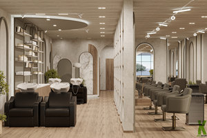 Phong cách đơn giản Salon cửa hàng màu đen và trắng phong cách thiết kế đá hàng đầu truy cập phong cách nghệ thuật Salon hiển thị tùy chỉnh - Product Image 3