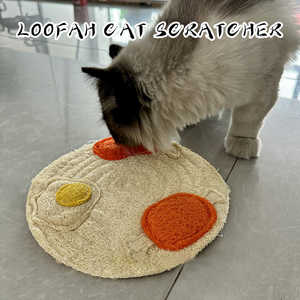 Jouets pour animaux de compagnie en loofah, griffoir pour chat, tapis de sol résistant à l'usure, griffoir vertical pour chat, griffoir mural pour cage, tapis - Product Image 1