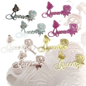 ท็อปเปอร์เค้กอะคริลิค รูปผีเสื้อและดอกกุหลาบ สไตล์อินเทรนด์ สำหรับตกแต่งวันเกิด วันวาเลนไทน์ วันแม่ วันสตรี - Product Image 5