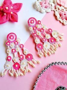 Handmade Elegant Seed Bead Tassel <b>Earrings</b> with Sequins Long Trendy Drop <b>Studs</b> for <b>Girls</b> and Women for Christmas Day - Product Image 3