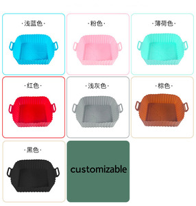 Compatible Food Grade <b>Square</b> Air Fryer Silicone Plate with Two Handles - Product Image 6