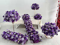 Boules de fleurs en soie violette FB-PR10, centres de table de mariage, décorations florales artificielles pour les fêtes, banquets et événements
