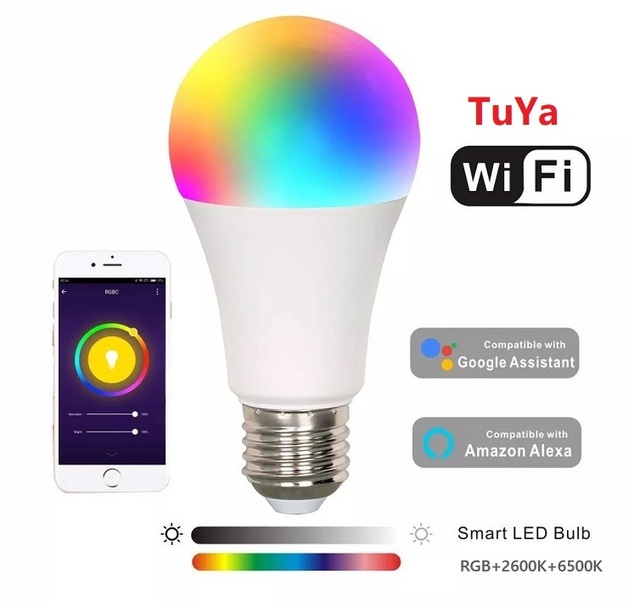 10W 12W Bluet-tooth Tuya RGB Dimmable Alexa Smart Wifi Bulb Light B22 E27 E26 Led Smart Bulb