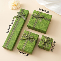 Nouveau design boîte à bijoux en carton émaillé sac à main vert foncé style rétro collier bague boucles d'oreilles bracelet boîte d'emballage pour bijoux