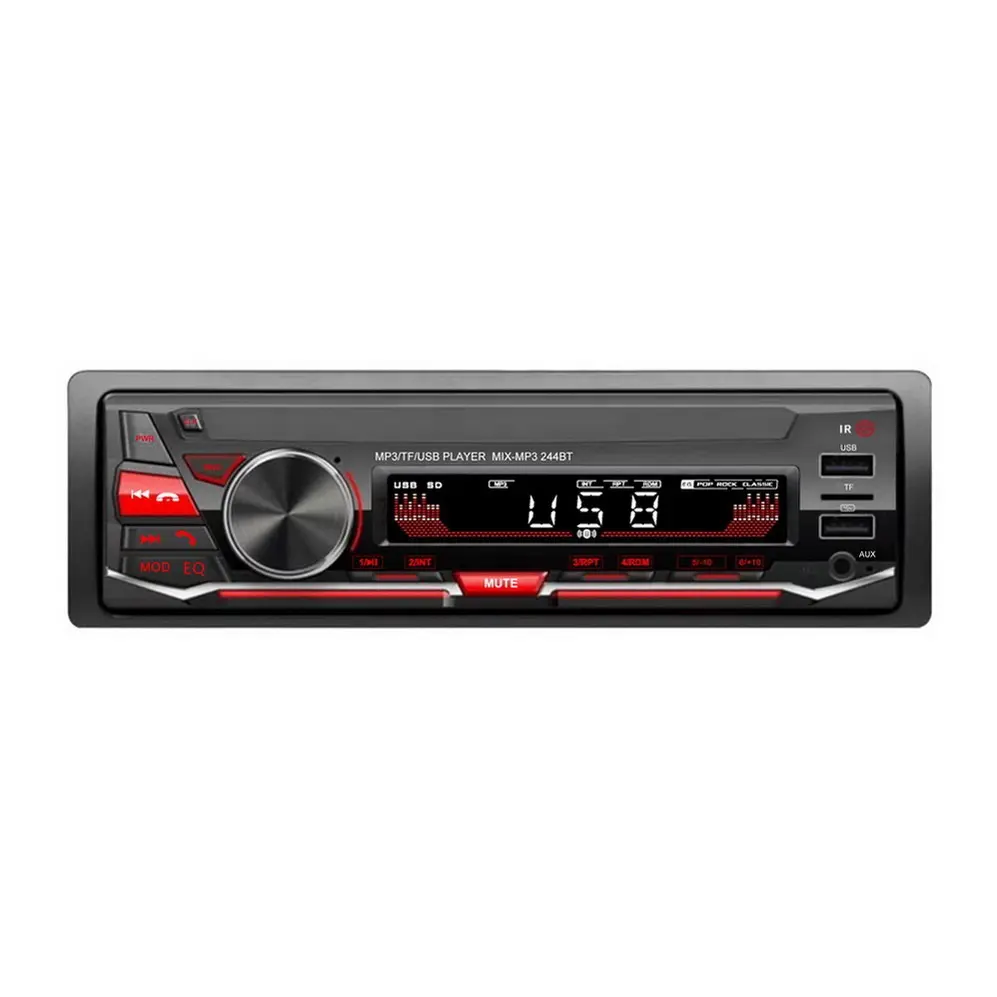 1 Din Fixed panel Car Stereo Mp3 Car Radio Player Auto electronics with Bt Usb Aux Fm