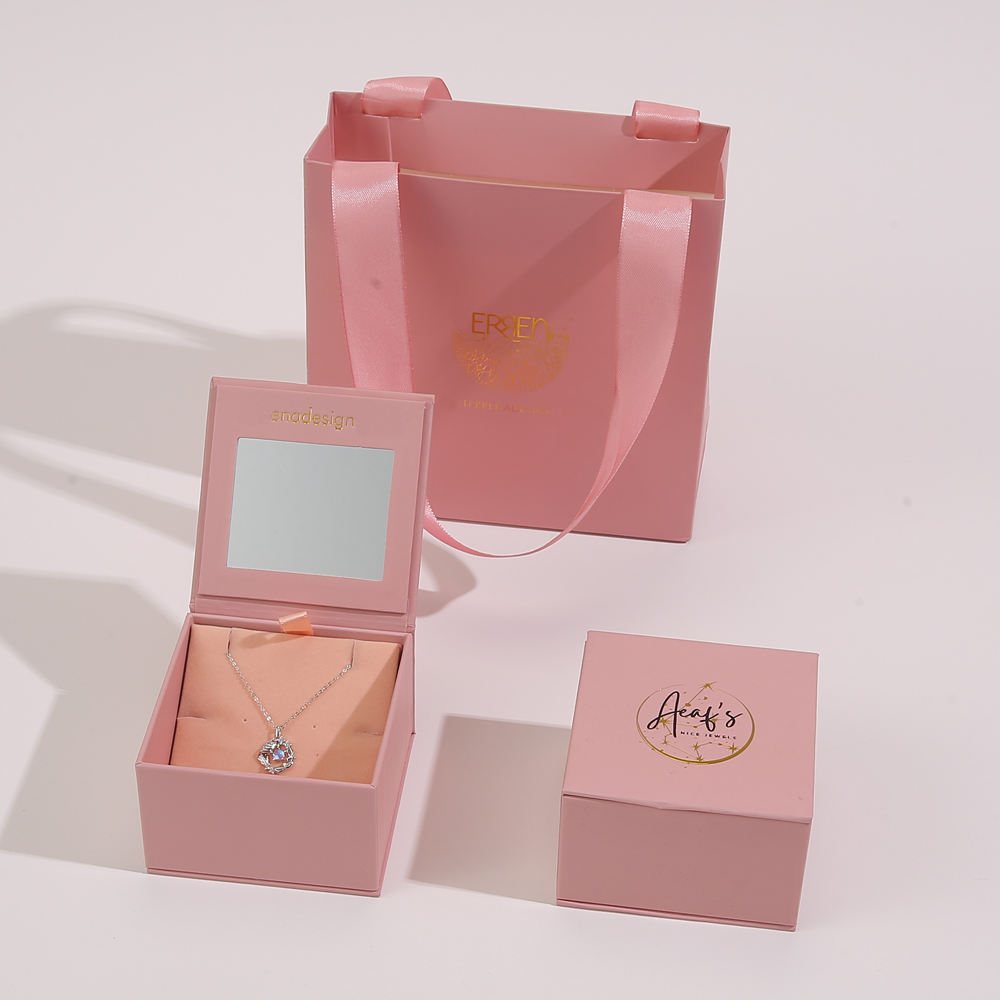 rose gold mirror box with bags