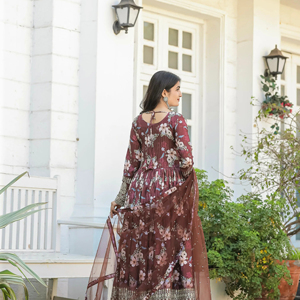 Faux GeorgetteปักชุดDupattaชุดใหม่อินเดียDesignerชุดผู้หญิงและเด็กผู้หญิงPartywearงานรื่นเริงReadymadeเย็บ - Product Image 2
