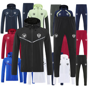 Venta al por mayor de la chaqueta de fútbol de los hombres de nuevo diseño personalizado cortavientos cremallera completa de la moda de entrenamiento de fútbol chaqueta cortavientos - Product Image 3