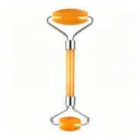 Planche de Guasha en Jaspe Jaune, Pierre de Guasha en Citrine, Outils de Massage en Cristal en Forme de Cœur pour le Drainage Lymphatique et la Sculpture Corporelle
