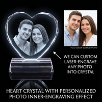 Trofeo de Cristal K9 en Forma de Corazón en Blanco de Alta Calidad, Grabado Láser Personalizado, Impresión UV para Ceremonia de Premiación, Minimalista