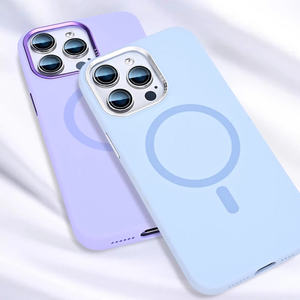 Coque Magnétique en Silicone Liquide Pour iPhone 15 Pro Max, <span class=keywords><strong>IPone</strong></span> 14 Pro Max <span class=keywords><strong>13</strong></span> <span class=keywords><strong>12</strong></span>, avec Cadre Métallique de Lentille Pour IPhones 15 Pro Max - Product Image 5