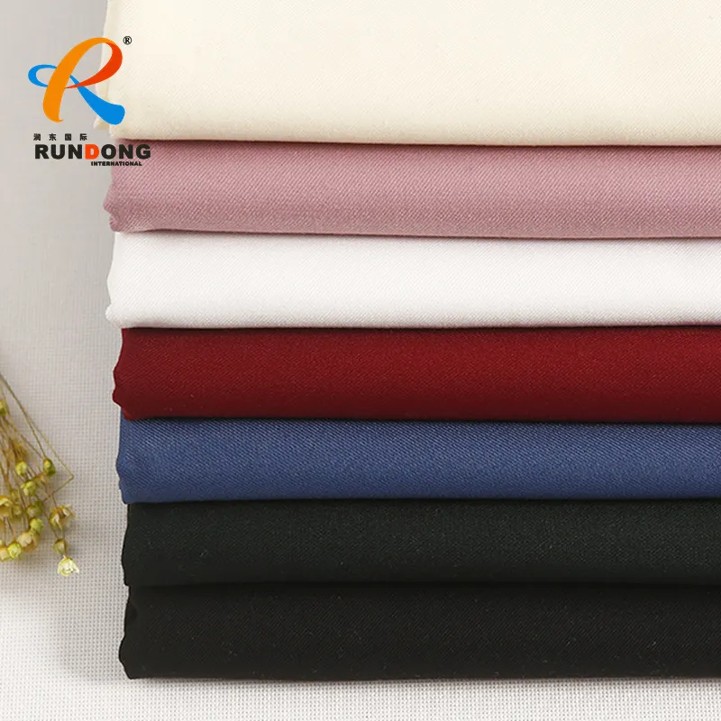 Rundong 220gsm 65 Polyester 35 Cotton Chất Liệu Dệt Elastane Vải Cotton Twill