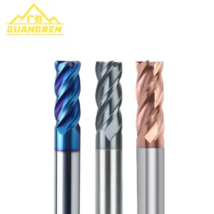 GuangRen wholesale price 1-20mm 45HRC 55HRC 65HRC 4 flutes cnc carbide end milling cutters