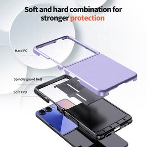 PC dur + ceinture de protection de broche + couverture de téléphone pliable Durable en TPU souple avec bouton stéréoscopique indépendant pour <span class=keywords><strong>SAMSUNG</strong></span> Z Flip 7 - Product Image 4