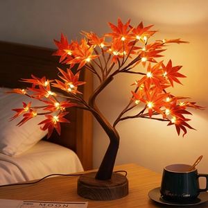 ไฟต้นไม้รูปใบเมเปิ้ล 36LED ขายส่ง, โคมไฟตกแต่งโต๊ะรูปตั<span class=keywords><strong>ว</strong></span> Z กิ่งสีน้ำตาล พร้อมฐานทรงกลมหรือทรงสี่เหลี่ยมขนมเปียกปูน - Product Image 3