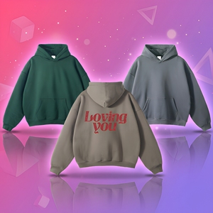 Sweat-shirt à capuche unisexe oversize en polaire couleur unie, pull décontracté pour l'automne, coupe ample avec poche et imprimé lettres au dos, style tricoté - Product Image 1