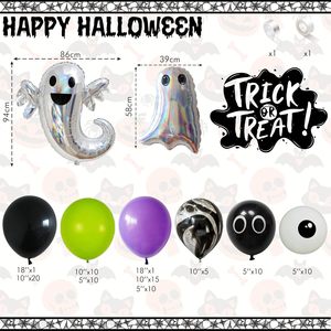Halloween Balloon archar Kit <span class=keywords><strong>con</strong></span> fantasma <span class=keywords><strong>palloncini</strong></span> di lamina di <span class=keywords><strong>ragno</strong></span> occhio nero <span class=keywords><strong>palloncini</strong></span> in lattice per feste di Halloween decorazioni forniture - Product Image 2