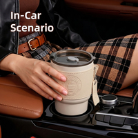 Mug isotherme mini 350 ml en acier inoxydable avec logo personnalisé, tasse de voyage à café anti-fuite, flasque sous vide avec étui en cuir