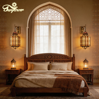 Lanterne suspendue de style moyen-oriental personnalisée, lanterne arabe, applique murale en métal ornée, lampe LED