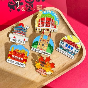 เข็มกลัดโลหะเคลือบลายสถานที่ท่องเที่ยว ขายดี ออกแบบเองได้ ของที่ระลึกการเดินทาง ตกแต่งกระเป๋าเป้ - Product Image 1