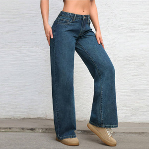 <span class=keywords><strong>Jeans</strong></span> a vita bassa da donna in stile europeo americano 2025 nuovo Design retrò Versatile e sottile lungo fino al pavimento per tutti - Product Image 3