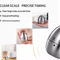 Timer Dapur Digital Mekanik Stainless Steel Mini Lucu Bentuk Telur Apel, Alarm Putar 60 Menit, untuk Teh, Belajar, Memasak